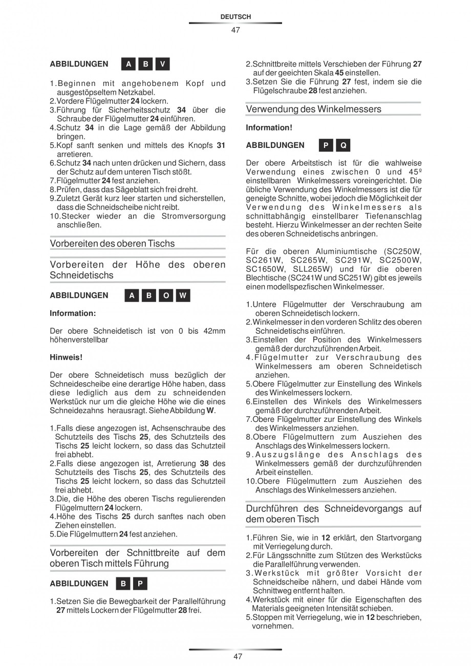 Pagina 58-Fierastraie circulare cu masa - Manual STAYER SC 265 W Instructiuni montaj, utilizare Spaniola,...