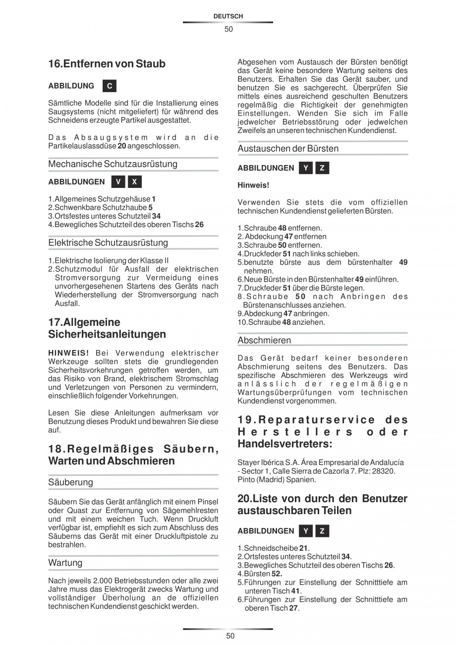 Pagina 61-Fierastraie circulare cu masa - Manual STAYER SC 265 W Instructiuni montaj, utilizare Spaniola,...