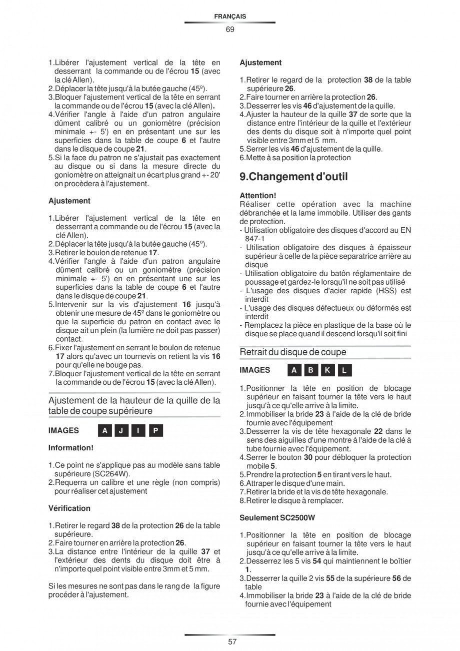 Pagina 68-Fierastraie circulare cu masa - Manual STAYER SC 265 W Instructiuni montaj, utilizare Spaniola,...