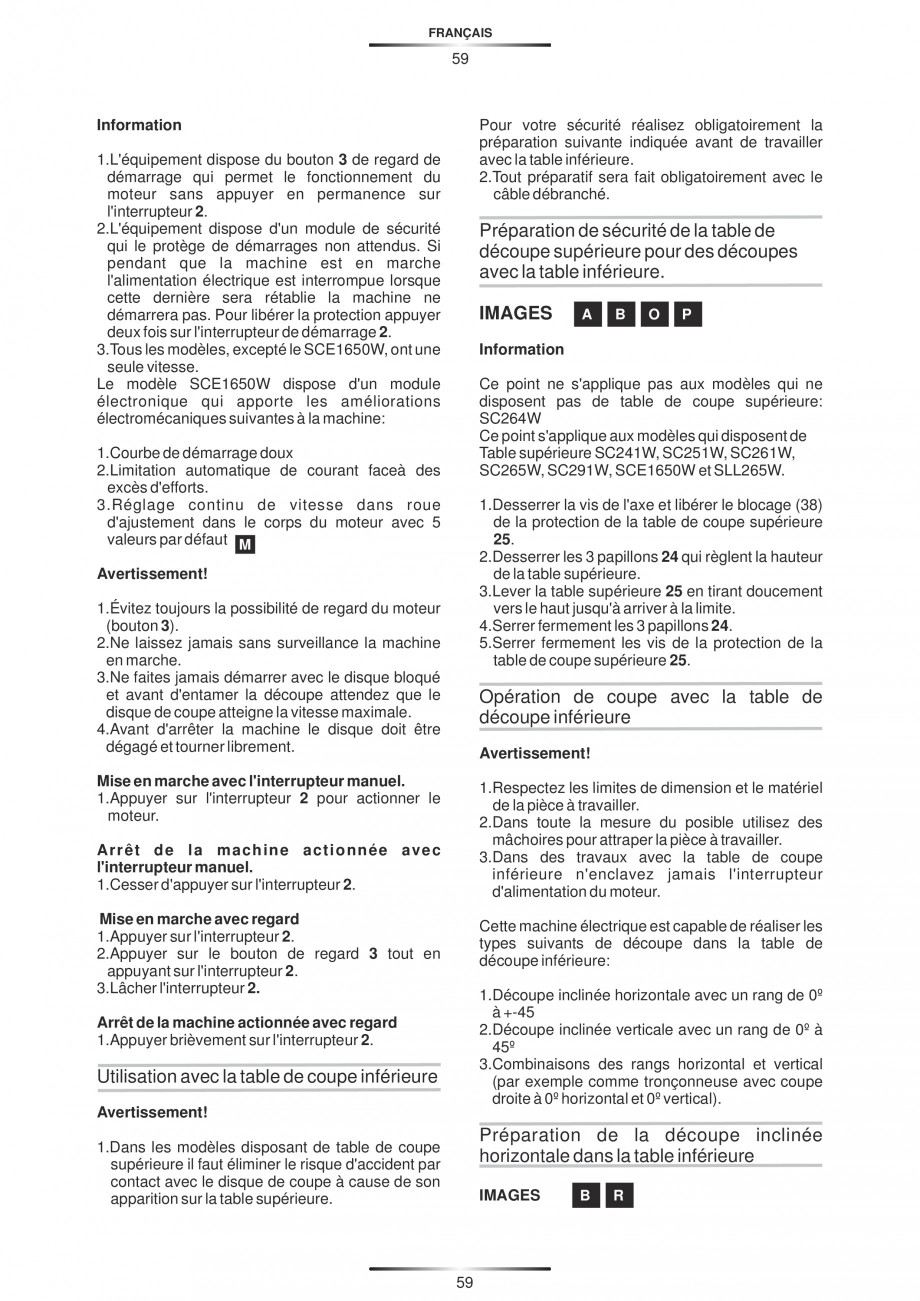 Pagina 70-Fierastraie circulare cu masa - Manual STAYER SC 265 W Instructiuni montaj, utilizare Spaniola,...