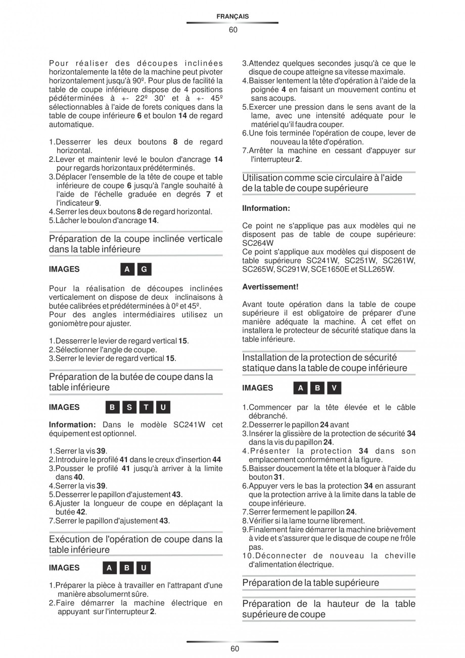Pagina 71-Fierastraie circulare cu masa - Manual STAYER SC 265 W Instructiuni montaj, utilizare Spaniola,...
