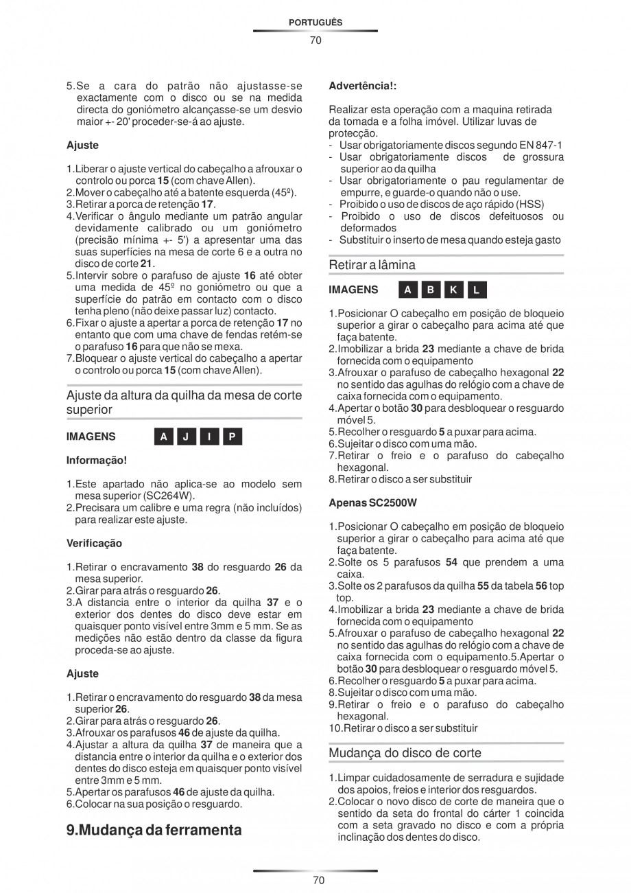 Pagina 81-Fierastraie circulare cu masa - Manual STAYER SC 265 W Instructiuni montaj, utilizare Spaniola,...