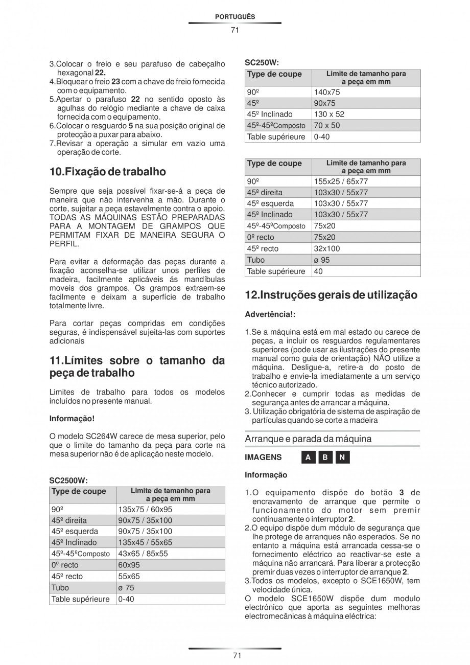 Pagina 82-Fierastraie circulare cu masa - Manual STAYER SC 265 W Instructiuni montaj, utilizare Spaniola,...