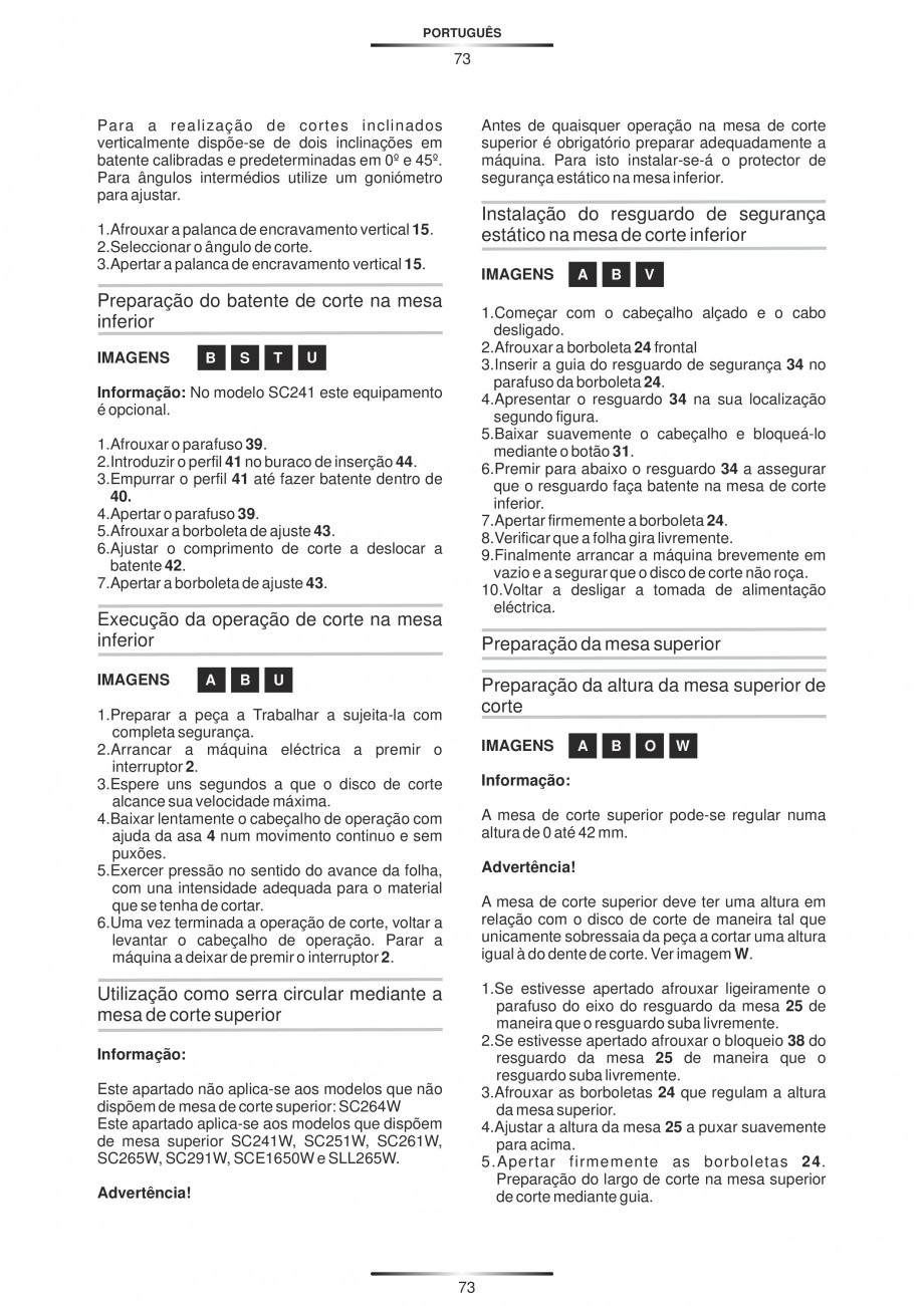 Pagina 84-Fierastraie circulare cu masa - Manual STAYER SC 265 W Instructiuni montaj, utilizare Spaniola,...