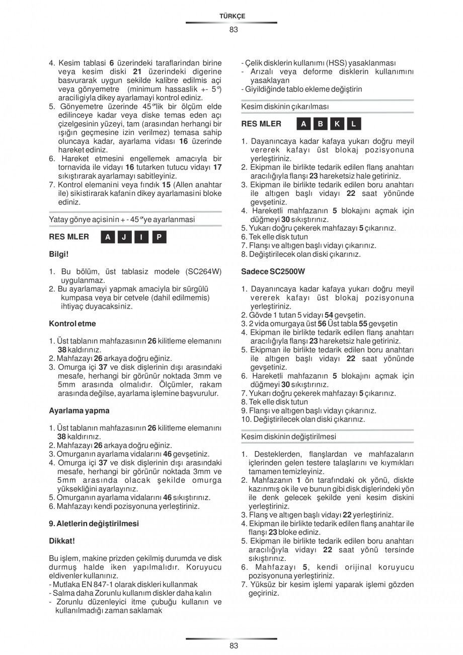 Pagina 94-Fierastraie circulare cu masa - Manual STAYER SC 265 W Instructiuni montaj, utilizare Spaniola,...