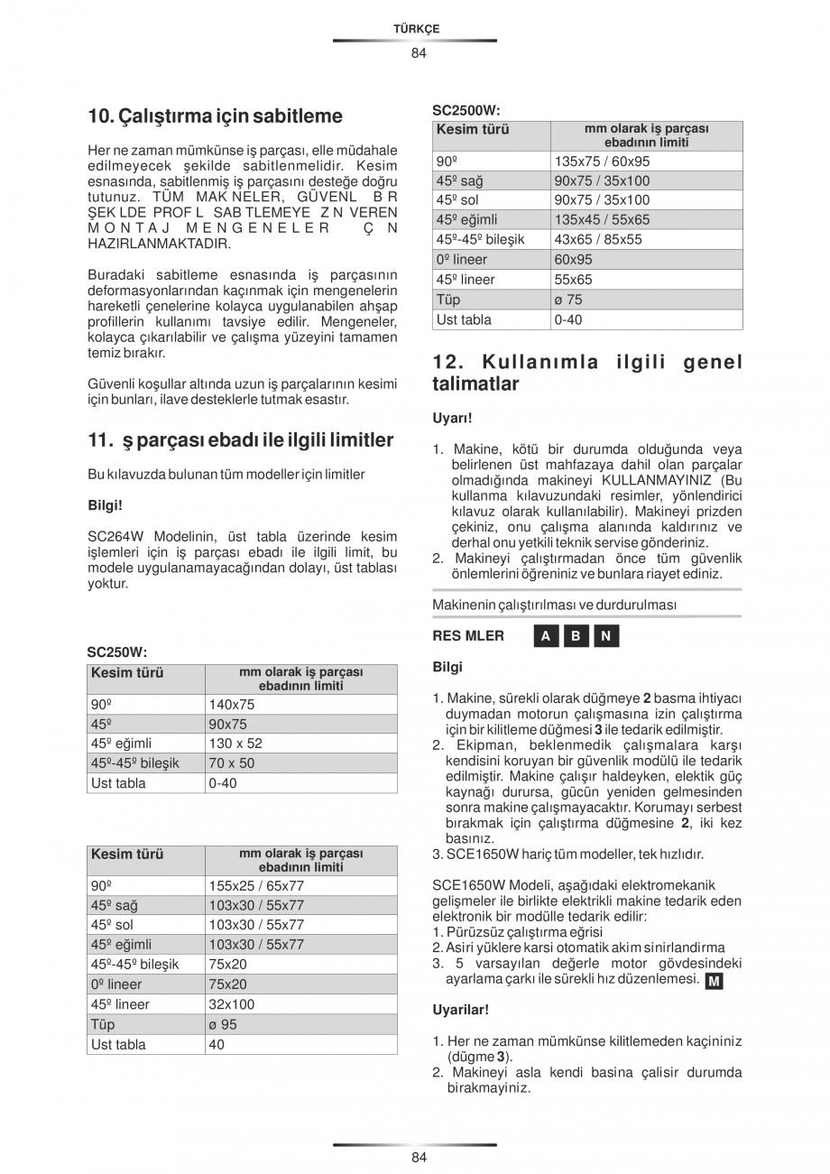 Pagina 95 - Fierastraie circulare cu masa - Manual STAYER SC 265 W Instructiuni montaj, utilizare...