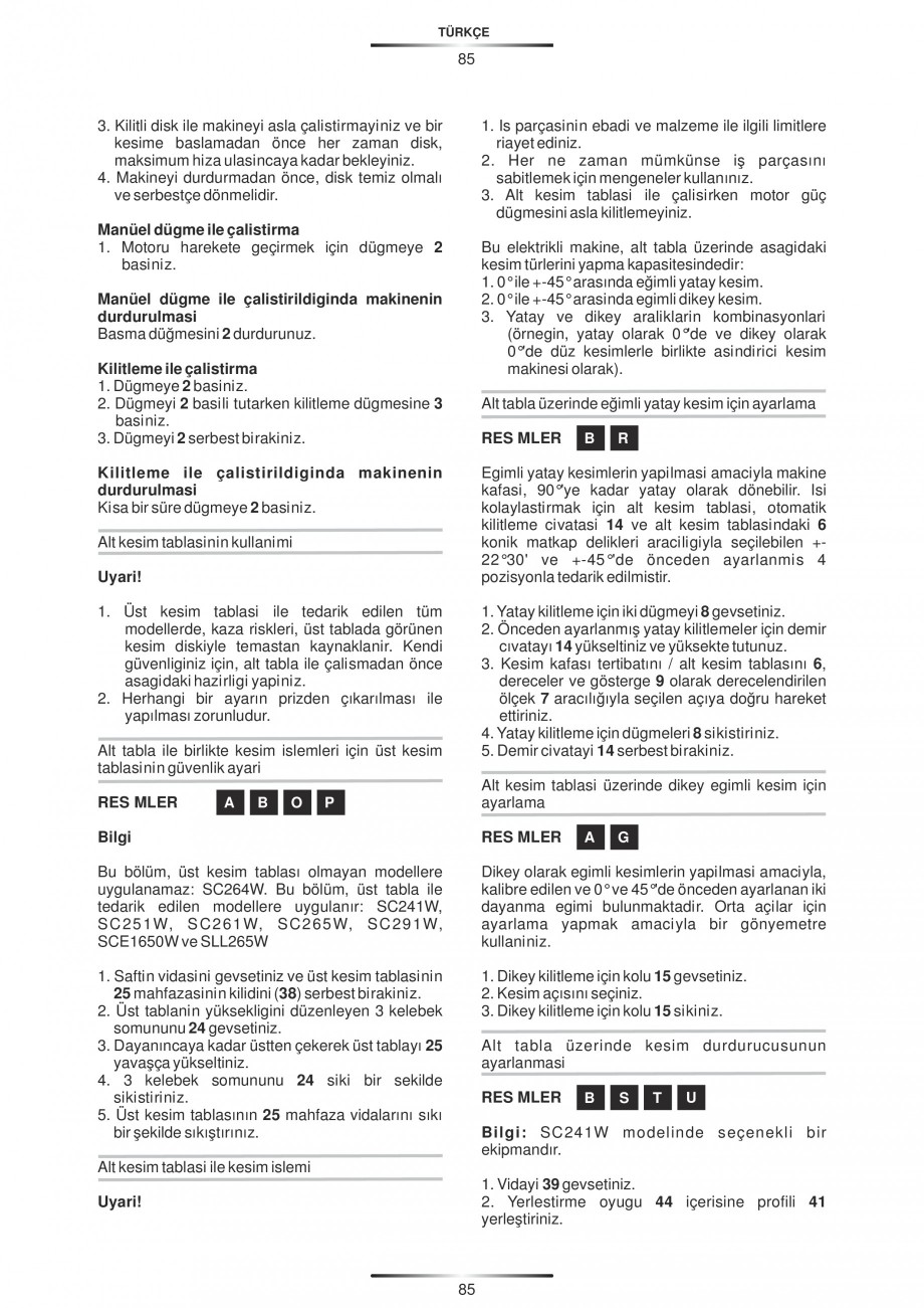 Pagina 96-Fierastraie circulare cu masa - Manual STAYER SC 265 W Instructiuni montaj, utilizare Spaniola,...
