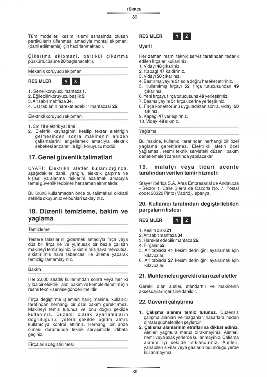 Pagina 100-Fierastraie circulare cu masa - Manual STAYER SC 265 W Instructiuni montaj, utilizare Spaniola,...