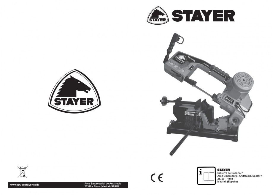 Pagina 1-Fierastrau cu banda continua 1470x13x0.65 mm, motor prin inductie 0,5 CP - Manual STAYER SN 1470...