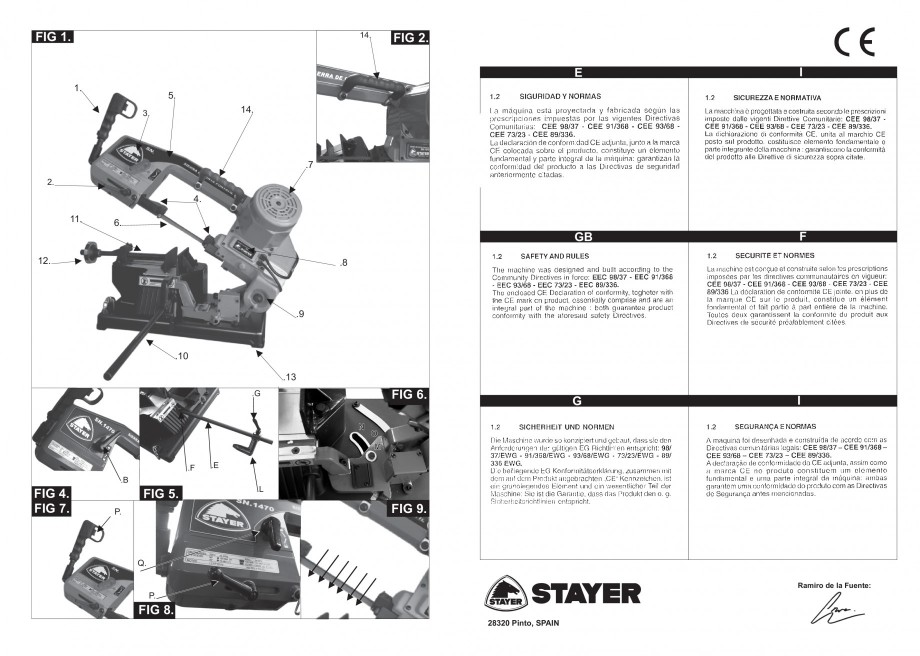 Pagina 2-Fierastrau cu banda continua 1470x13x0.65 mm, motor prin inductie 0,5 CP - Manual STAYER SN 1470...