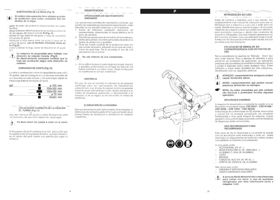 Pagina 6-Fierastrau cu banda continua 1470x13x0.65 mm, motor prin inductie 0,5 CP - Manual STAYER SN 1470...