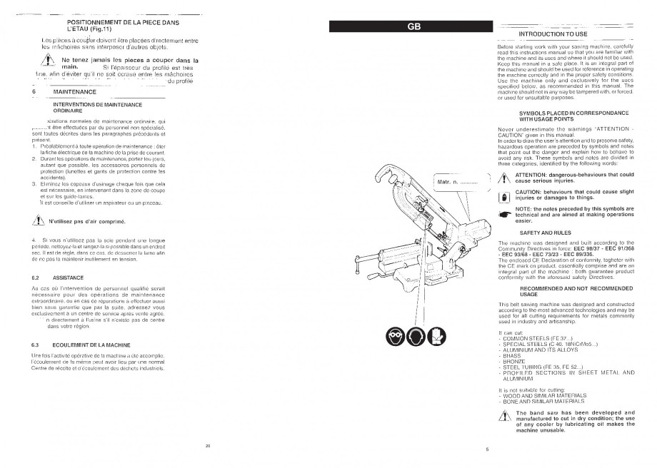 Pagina 7-Fierastrau cu banda continua 1470x13x0.65 mm, motor prin inductie 0,5 CP - Manual STAYER SN 1470...