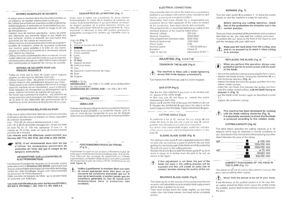 Pagina 9-Fierastrau cu banda continua 1470x13x0.65 mm, motor prin inductie 0,5 CP - Manual STAYER SN 1470...