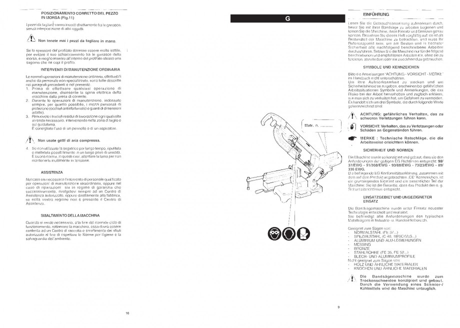 Pagina 11-Fierastrau cu banda continua 1470x13x0.65 mm, motor prin inductie 0,5 CP - Manual STAYER SN 1470...