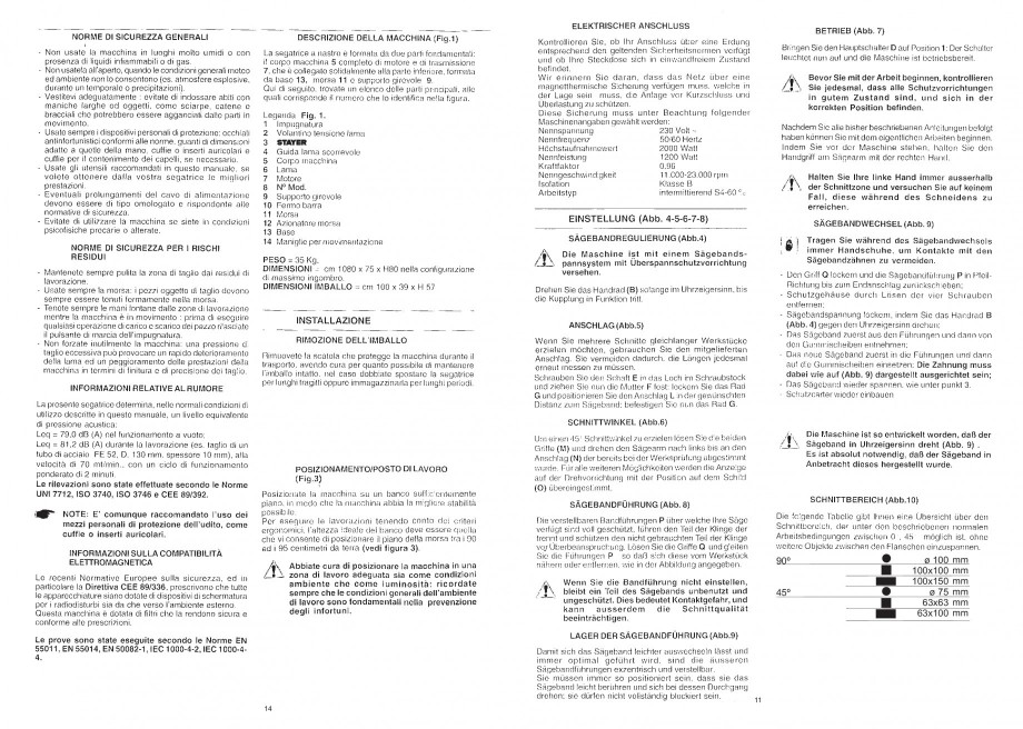 Pagina 13-Fierastrau cu banda continua 1470x13x0.65 mm, motor prin inductie 0,5 CP - Manual STAYER SN 1470...
