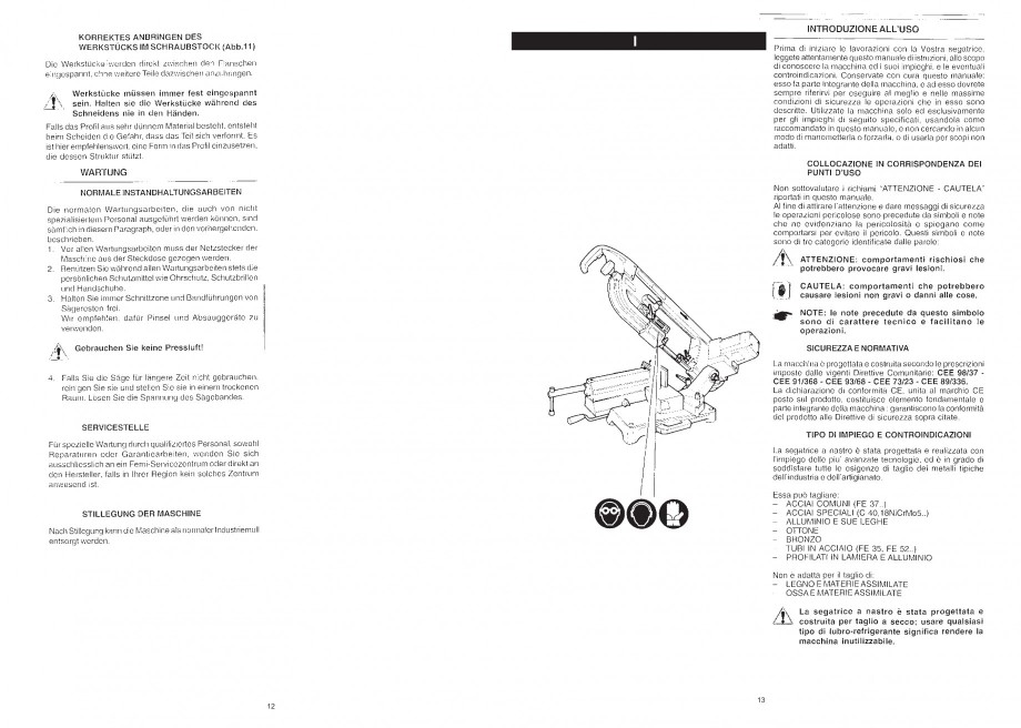 Pagina 14-Fierastrau cu banda continua 1470x13x0.65 mm, motor prin inductie 0,5 CP - Manual STAYER SN 1470...