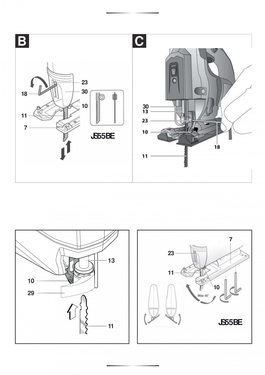 Pagina 3-Fierastraie electrice - Manual utilizare STAYER S 110PE, JS 80 PE Instructiuni montaj, utilizare...