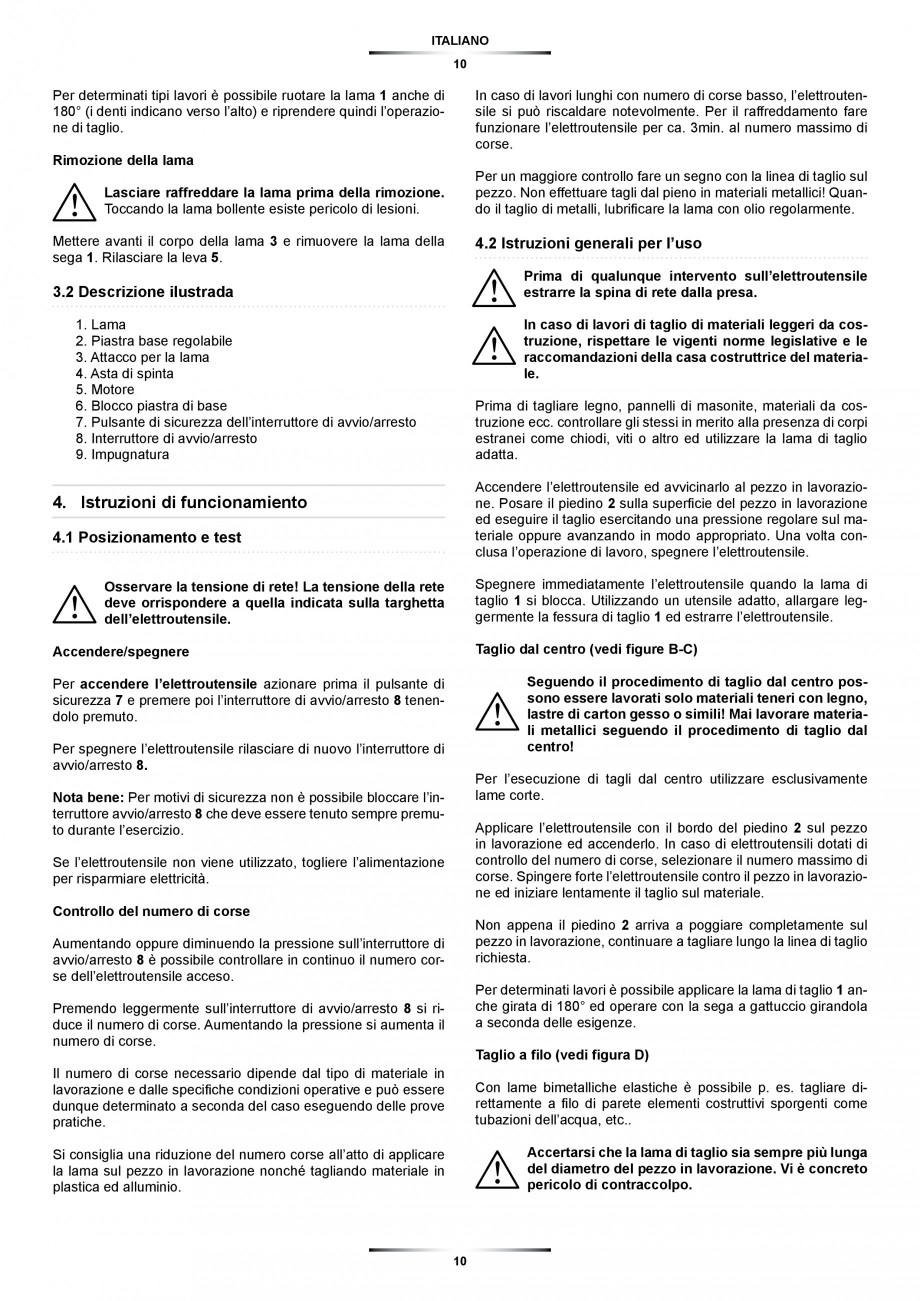Pagina 10-Fierastrau sabie 850 W - Manual utilizare STAYER SS 210  Instructiuni montaj, utilizare Engleza,...