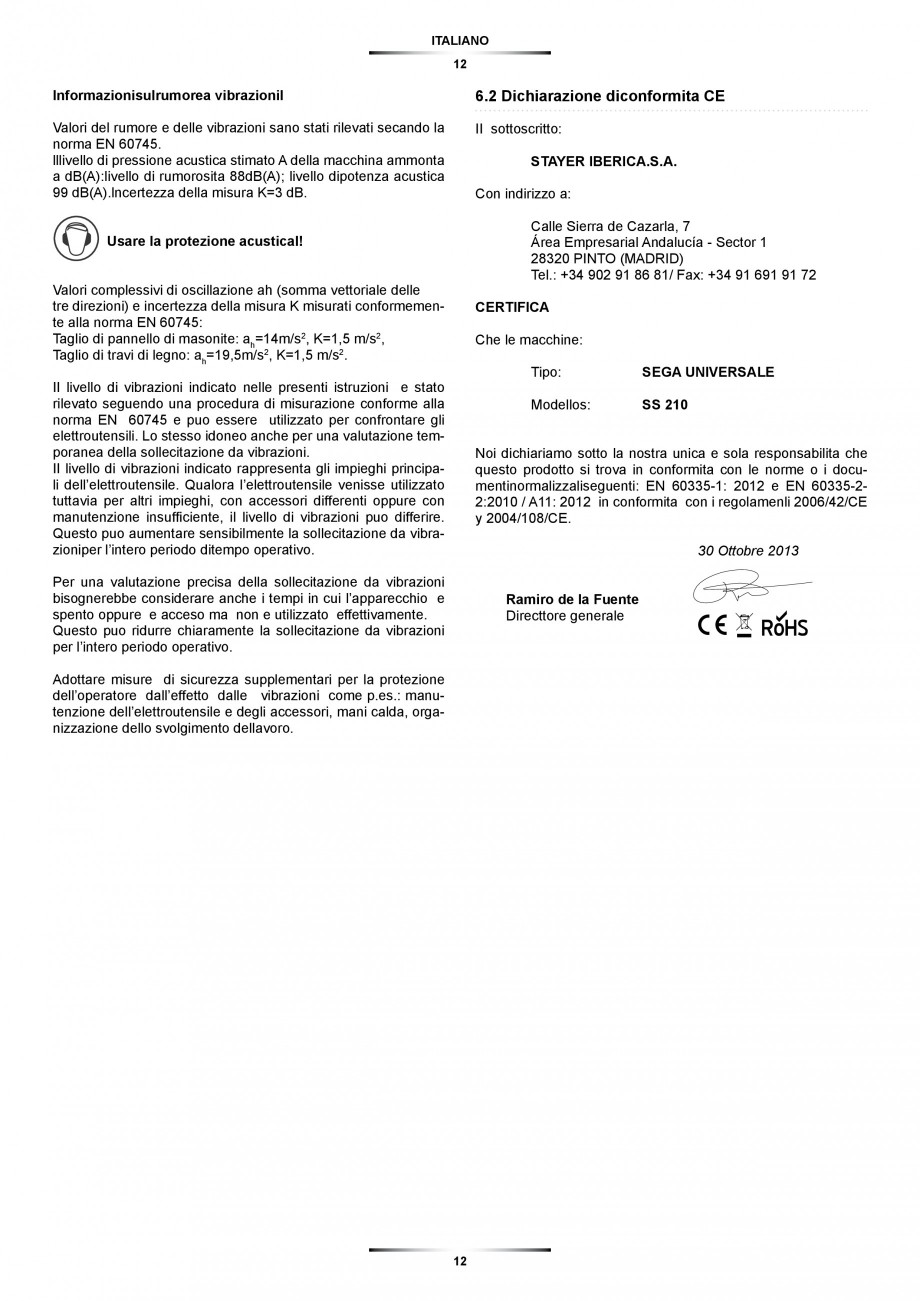 Pagina 12-Fierastrau sabie 850 W - Manual utilizare STAYER SS 210  Instructiuni montaj, utilizare Engleza,...