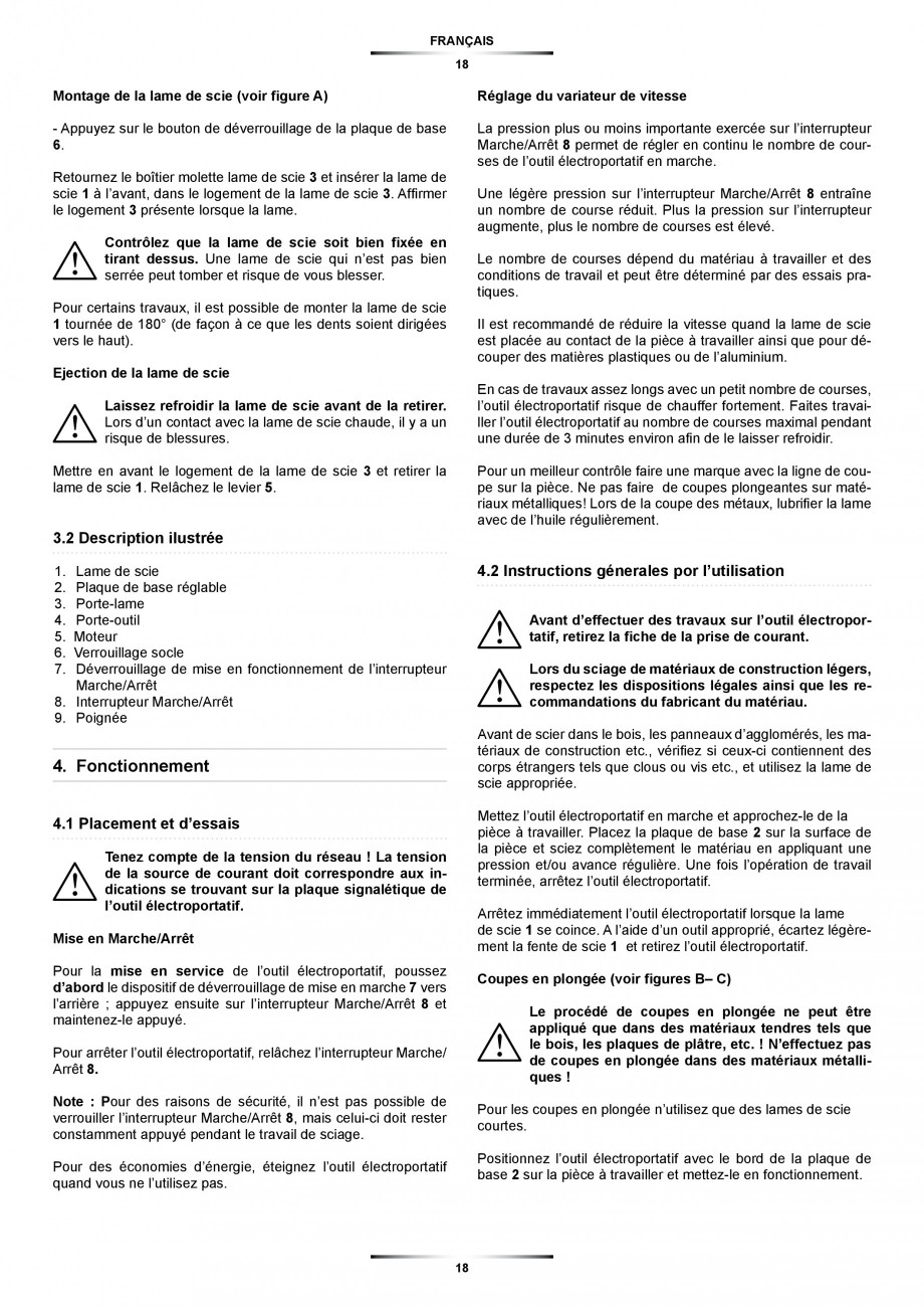 Pagina 18-Fierastrau sabie 850 W - Manual utilizare STAYER SS 210  Instructiuni montaj, utilizare Engleza,...