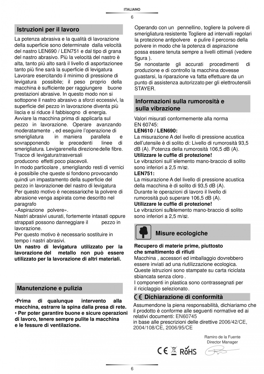 Pagina 10-Slefuitoare cu banda continua 900 W si 1200 W - Manual STAYER LEN 751 E, LEN 610 Instructiuni montaj...