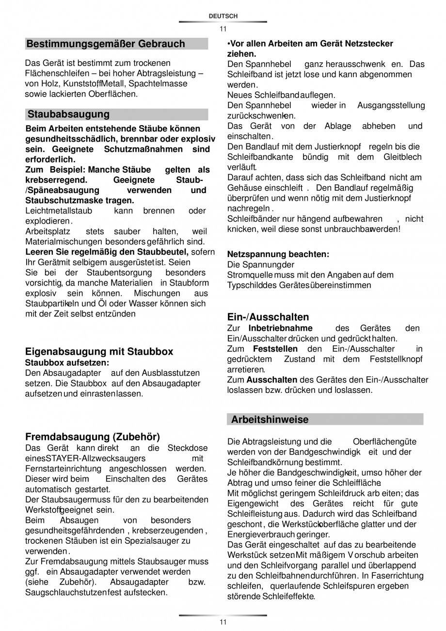 Pagina 15-Slefuitoare cu banda continua 900 W si 1200 W - Manual STAYER LEN 751 E, LEN 610 Instructiuni montaj...