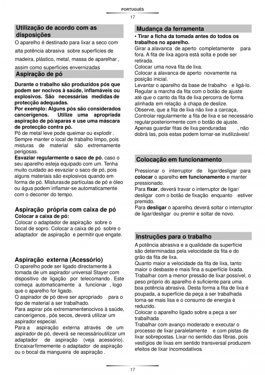 Pagina 21-Slefuitoare cu banda continua 900 W si 1200 W - Manual STAYER LEN 751 E, LEN 610 Instructiuni montaj...