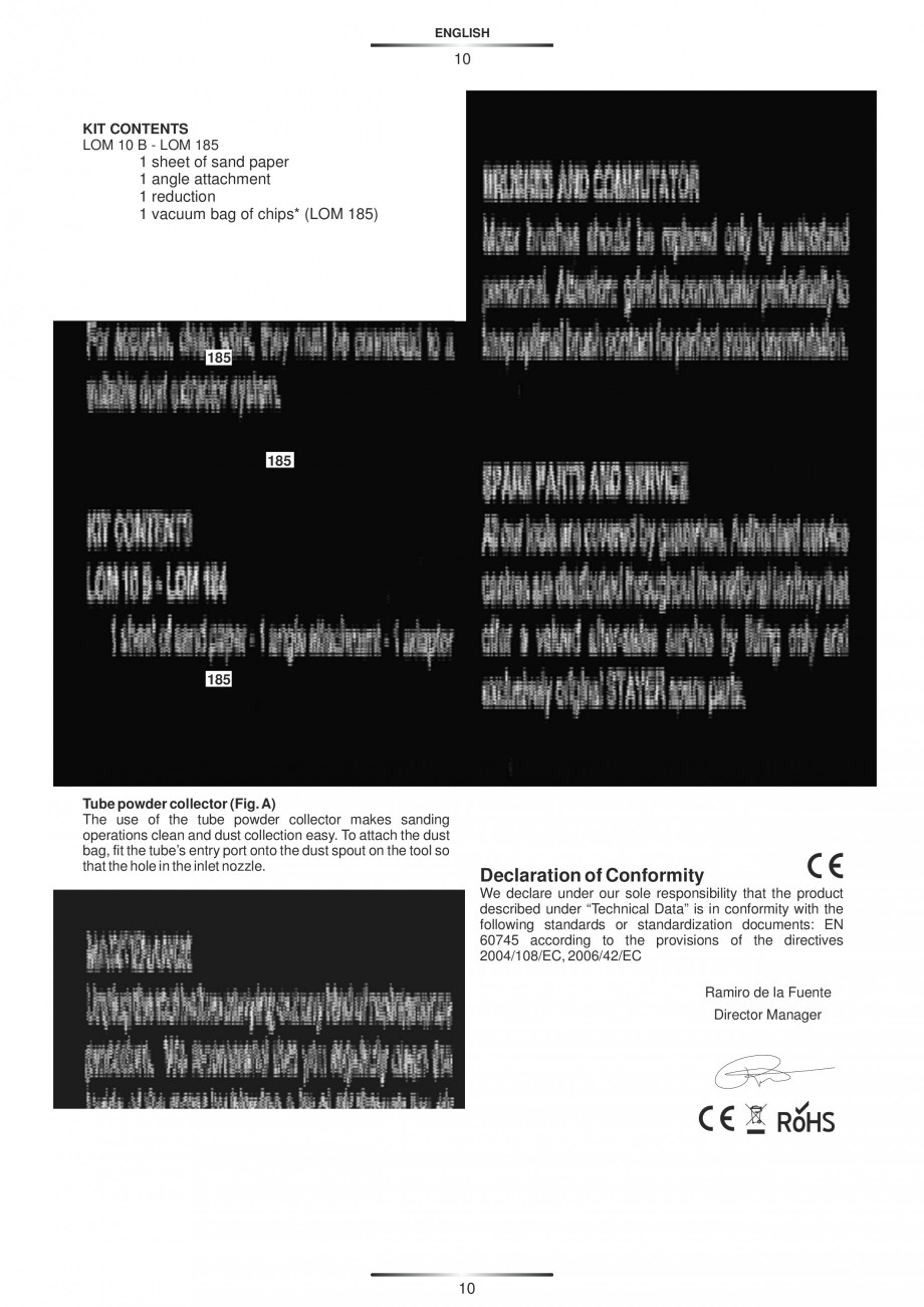 Pagina 10-Slefuitoare orbitale 200 W si 300 W - Manual STAYER LOM 185, LOM 10 B Instructiuni montaj, utilizare...