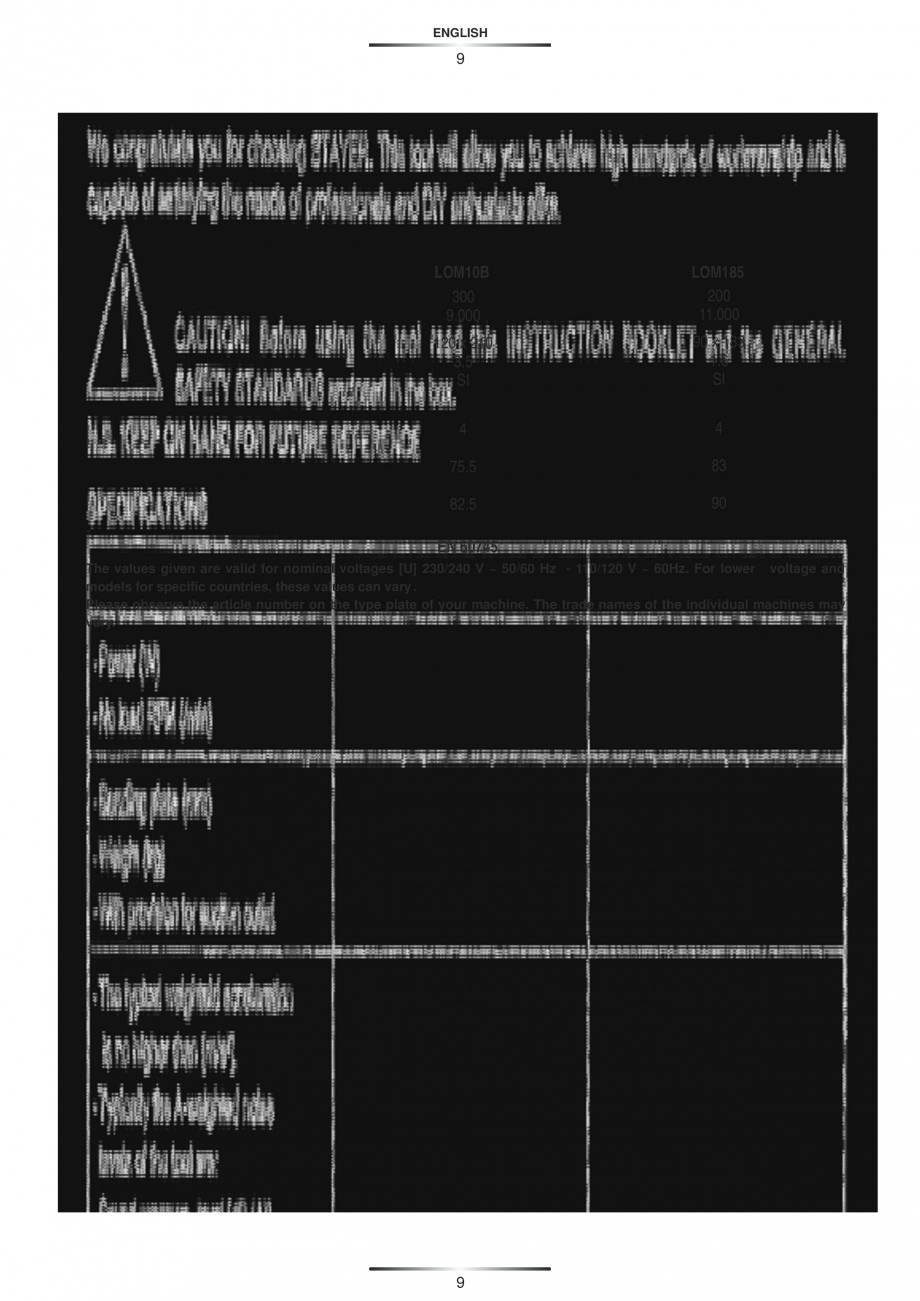 Pagina 9-Slefuitoare orbitale 200 W si 300 W - Manual STAYER LOM 185, LOM 10 B Instructiuni montaj, utilizare...