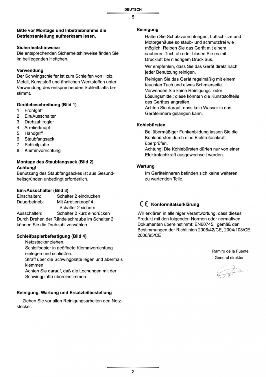 Pagina 6-Slefuitor Delta 180 W - Manual STAYER LD 140 Instructiuni montaj, utilizare Engleza, Germana,...