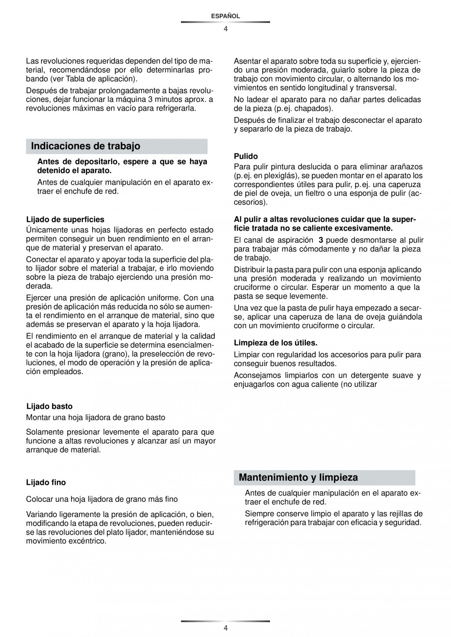 Pagina 5-Slefuitor rotoorbital 450 W - Manual STAYER RO 150 E  Instructiuni montaj, utilizare Engleza,...