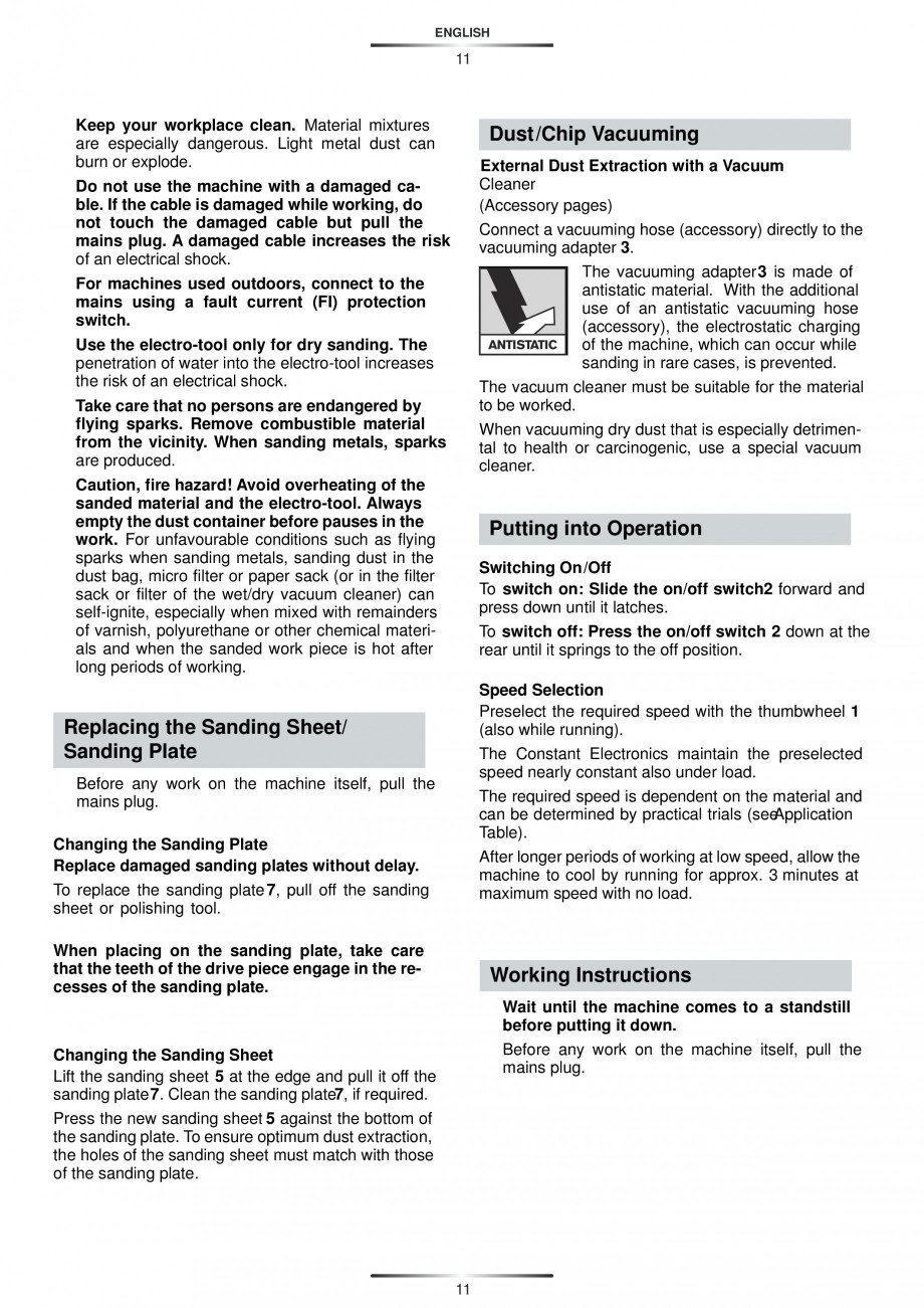 Pagina 12-Slefuitor rotoorbital 450 W - Manual STAYER RO 150 E  Instructiuni montaj, utilizare Engleza,...