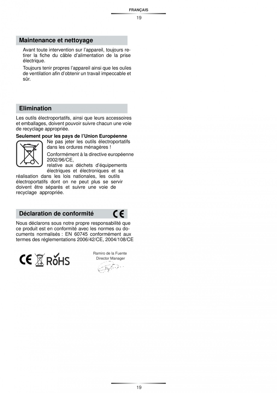 Pagina 20-Slefuitor rotoorbital 450 W - Manual STAYER RO 150 E  Instructiuni montaj, utilizare Engleza,...