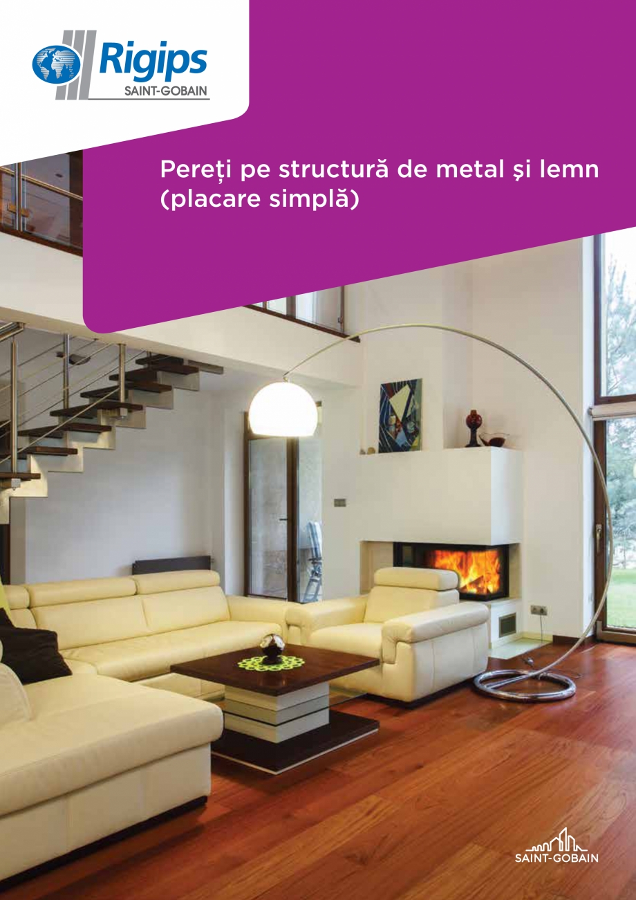 Pagina 1-Pereti pe STR din lemn si metal - placare simpla  Catalog, brosura Romana Pereţi pe structură de...