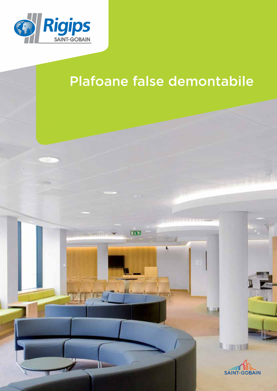 Pagina 1-Plafoane false demontabile Saint-Gobain Rigips Gyptone® Catalog, brosura Romana Plafoane false...