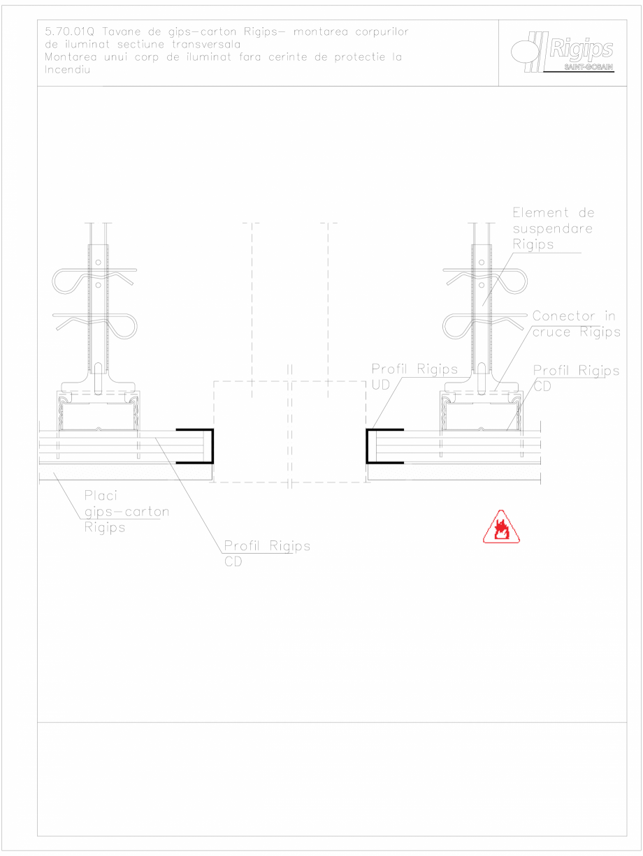 Pagina 1-CAD-DWG Plafoane false de gips-carton Rigips - montarea corpurilor de iluminat 5.70.01Q Saint-Gobain...