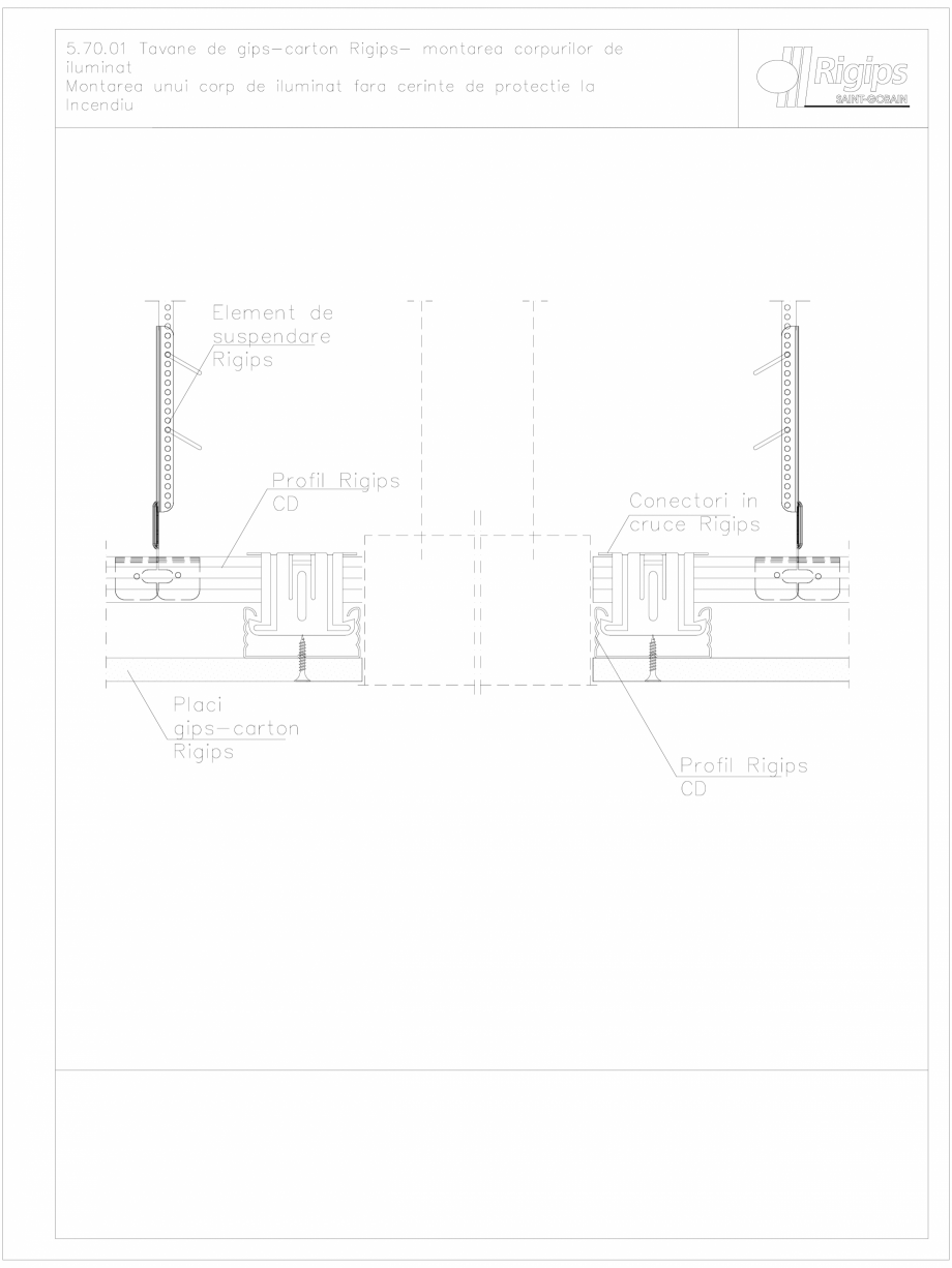 Pagina 1-CAD-DWG Plafoane false de gips-carton Rigips- montarea corpurilor de iluminat 5.70.01 Saint-Gobain...