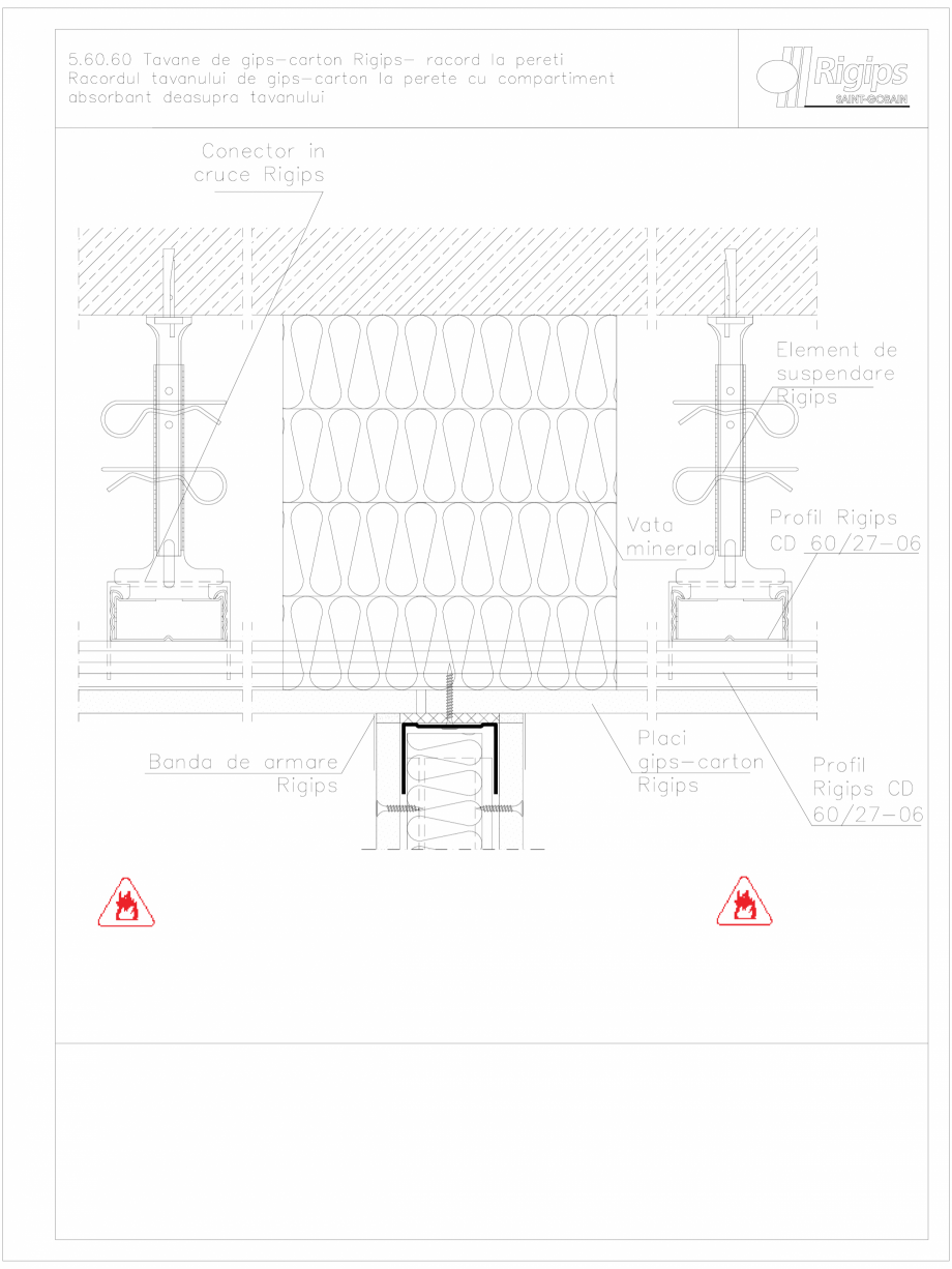 Pagina 1-CAD-DWG Tavane de gips-carton Rigips- racord la pereti 5.60.60 Saint-Gobain Rigips Detaliu de montaj...