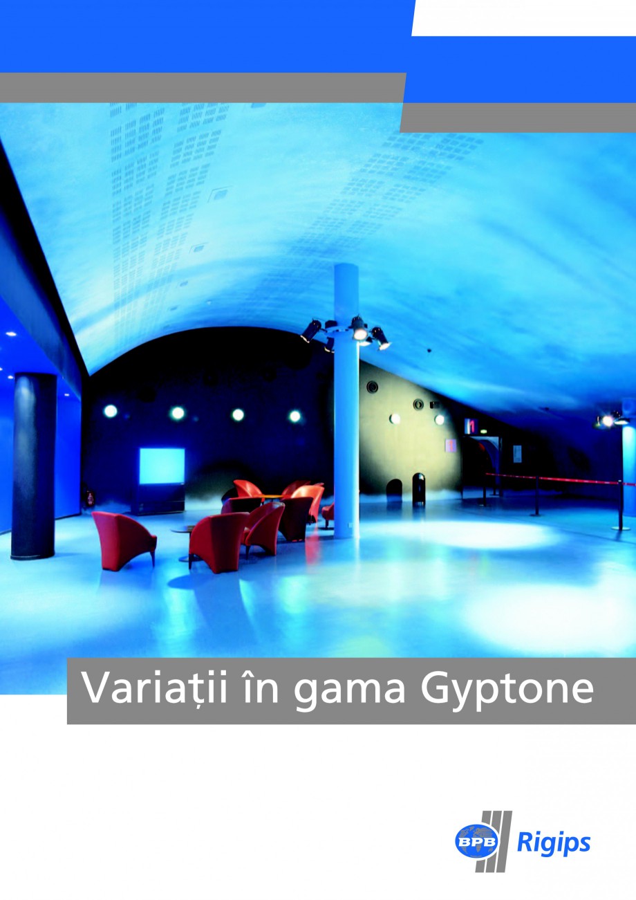Pagina 1-Plafoane casetate
 Saint-Gobain Rigips Gyptone® Lucrari, proiecte Romana Foto coperta: - Hol de...