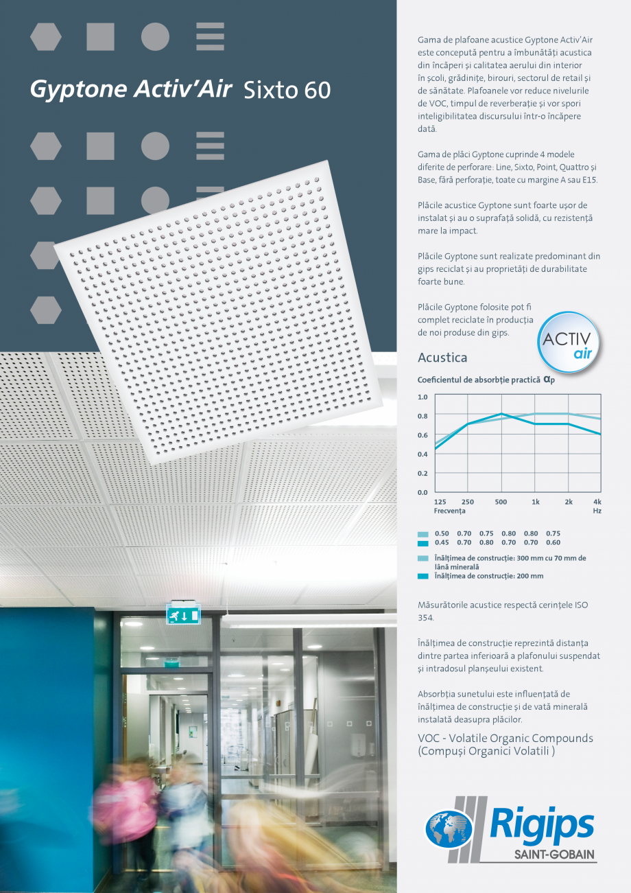Pagina 1-Plafoane acustice - ActivAir -Tile Sixto Saint-Gobain Rigips Gyptone® Fisa tehnica Romana...