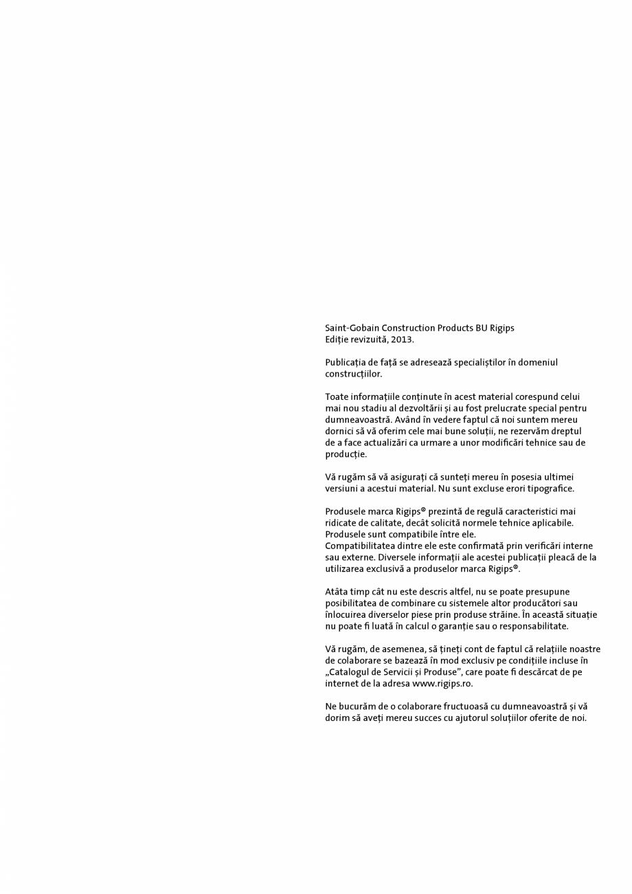Pagina 2 - Informatii despre sistemele Rigips 2014 Saint-Gobain Rigips Glasroc® F Ridurit...