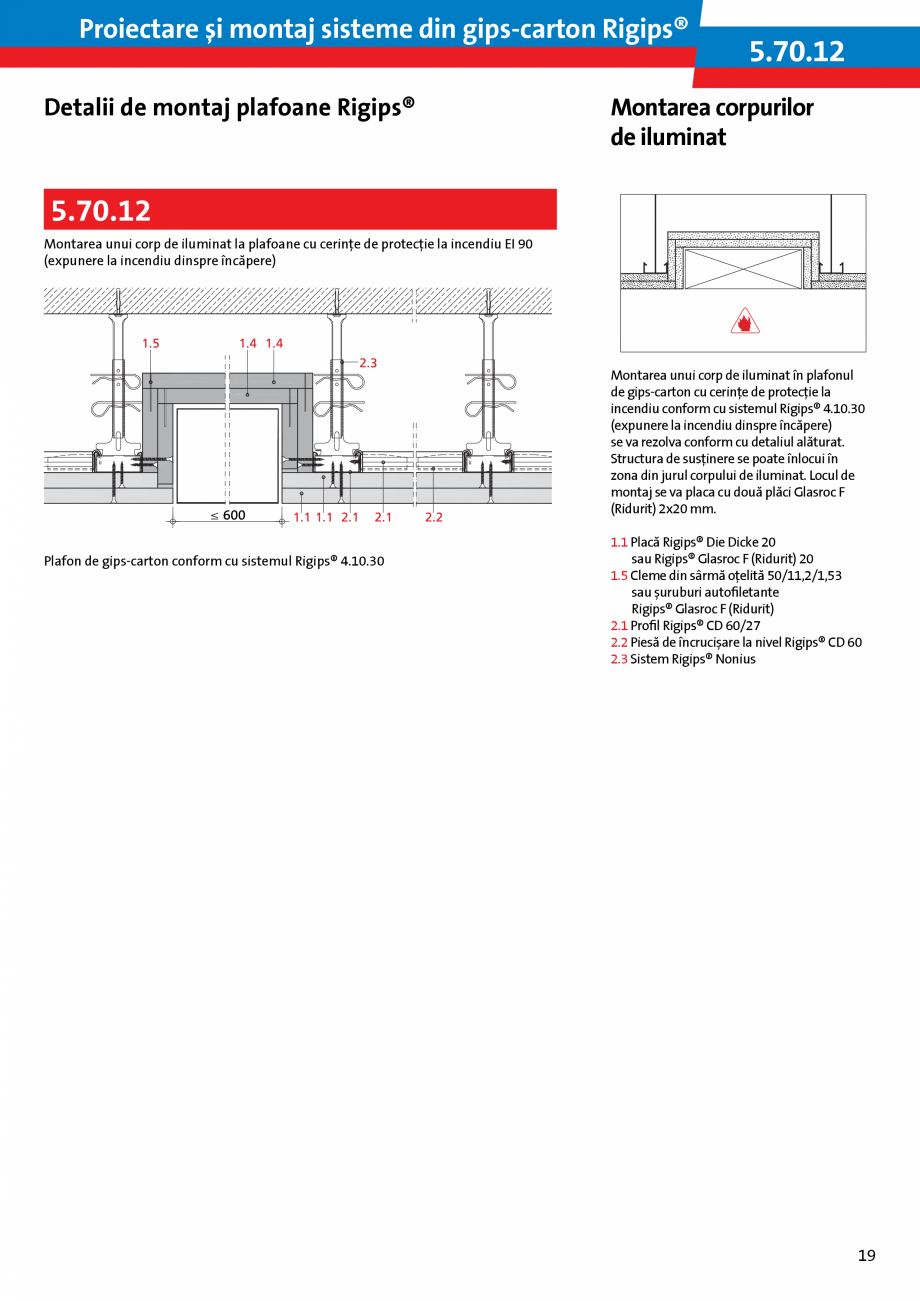 Pagina 19 - Proiectare si montaj sisteme din gips-carton - Plafoane Rigips Saint-Gobain Rigips...
