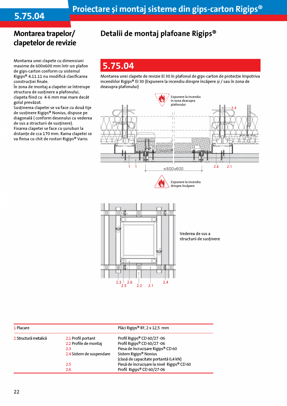 Pagina 22 - Proiectare si montaj sisteme din gips-carton - Plafoane Rigips Saint-Gobain Rigips...