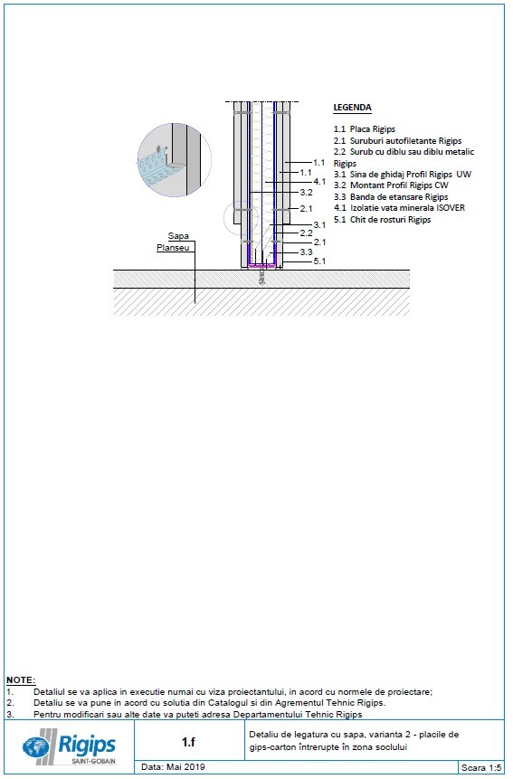 Pagina 1-CAD-DWG Detaliu de legatura cu sapa turnata - Varianta 2: Placile de gips carton intrerupte in zona ...
