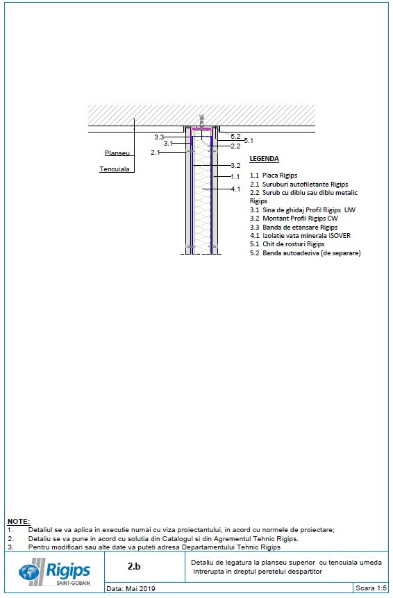 Pagina 1-CAD-DWG Detaliu de legatura la planseu superior cu tencuiala intrerupta in dreptul peretelui...