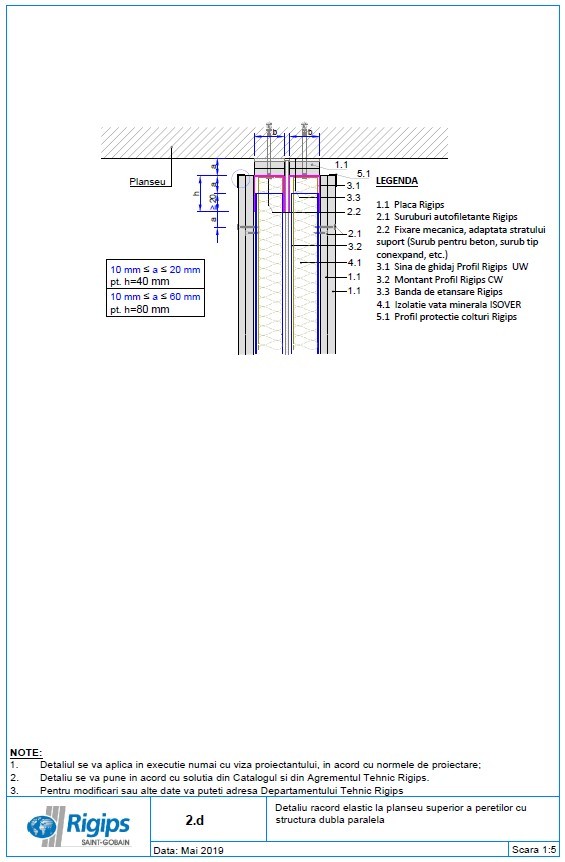 Pagina 1-CAD-DWG Detaliu racord elastic la planseu superior a peretilor cu structura dubla paralela...