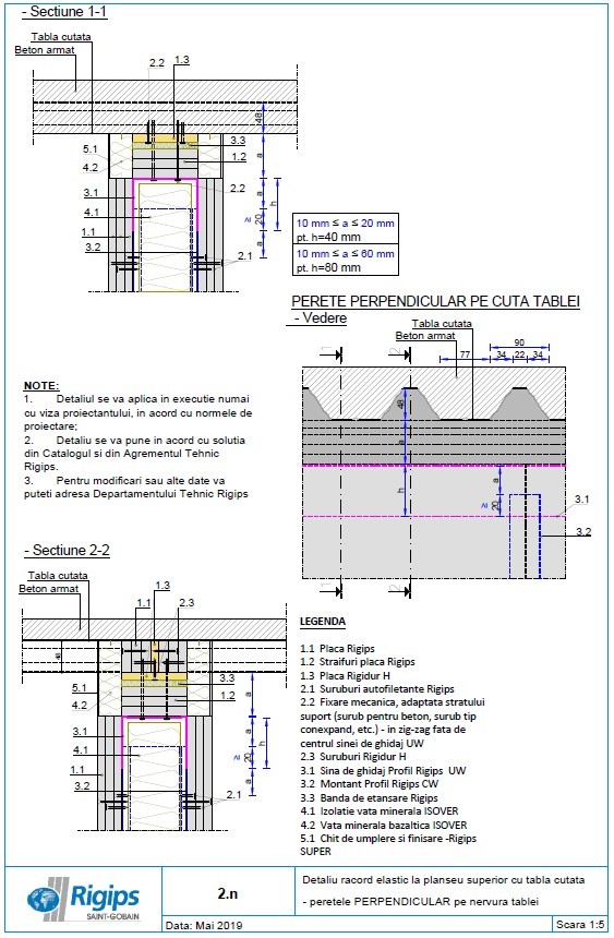 Pagina 1-CAD-DWG Detaliu racord elastic la planseu superior cu tabla cutata - Peretele PERPENDICULAR pe...