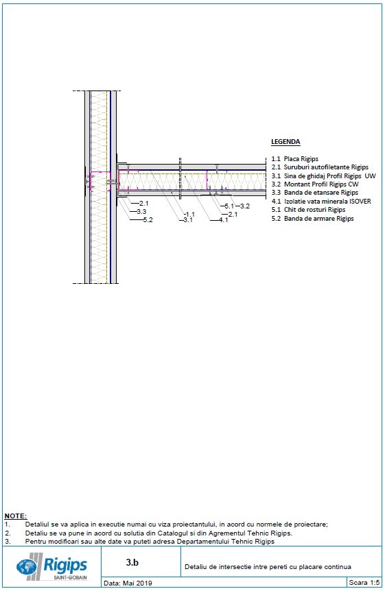 Pagina 1-CAD-DWG Detaliu de intersectie intre pereti cu placare continua Saint-Gobain Rigips Detaliu de...