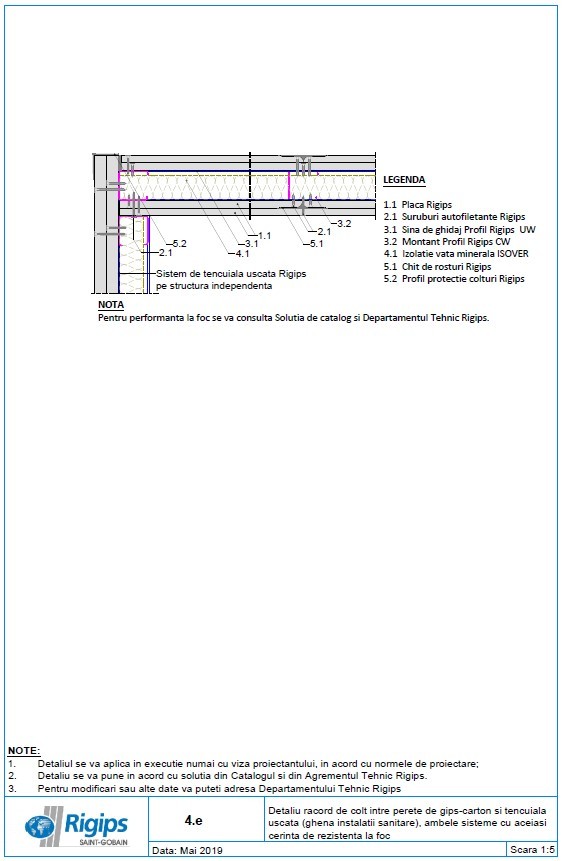 Pagina 1-CAD-DWG Detaliu de racord intre perete de gips carton si tencuiala uscata pe structura independenta ...