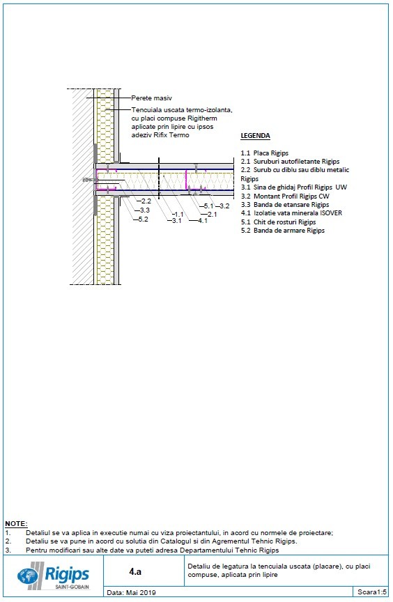 Pagina 1-CAD-DWG Detaliu de legatura la tencuiala uscata cu placi compuse aplicata prin lipire Saint-Gobain...